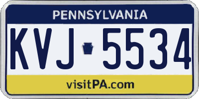 PA license plate KVJ5534