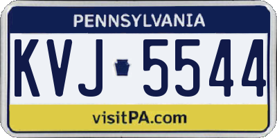 PA license plate KVJ5544