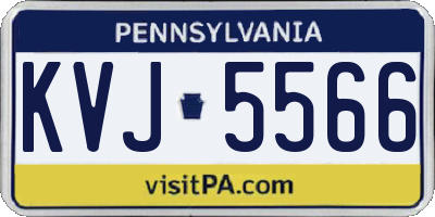 PA license plate KVJ5566