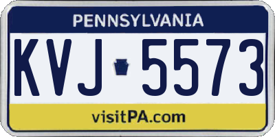 PA license plate KVJ5573