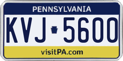 PA license plate KVJ5600