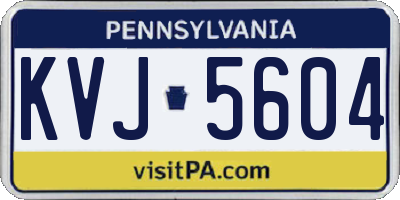 PA license plate KVJ5604