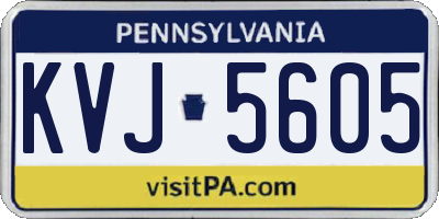 PA license plate KVJ5605