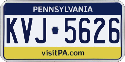 PA license plate KVJ5626