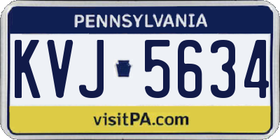 PA license plate KVJ5634