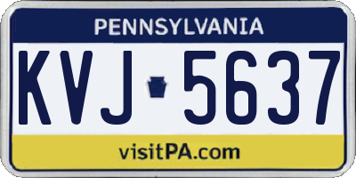PA license plate KVJ5637