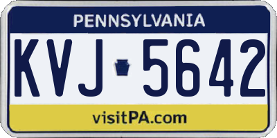 PA license plate KVJ5642