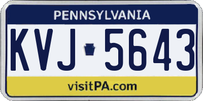 PA license plate KVJ5643