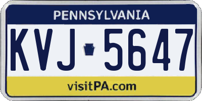 PA license plate KVJ5647