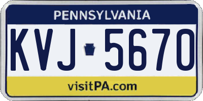 PA license plate KVJ5670