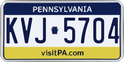 PA license plate KVJ5704
