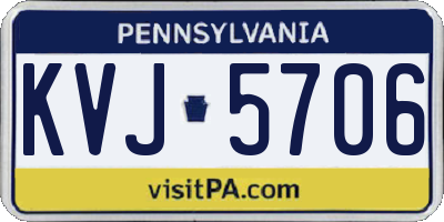 PA license plate KVJ5706
