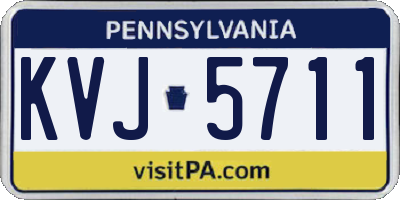 PA license plate KVJ5711