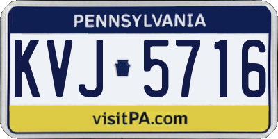 PA license plate KVJ5716