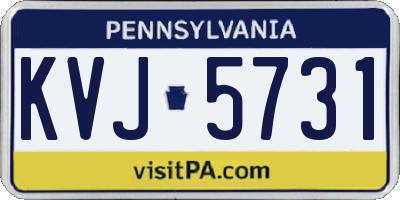 PA license plate KVJ5731