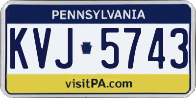PA license plate KVJ5743