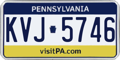 PA license plate KVJ5746