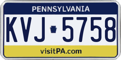 PA license plate KVJ5758