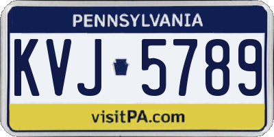 PA license plate KVJ5789