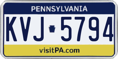 PA license plate KVJ5794