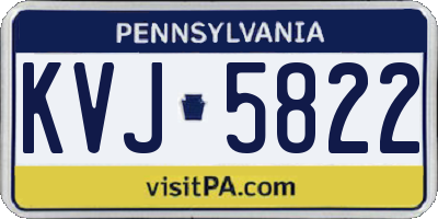PA license plate KVJ5822