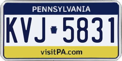 PA license plate KVJ5831