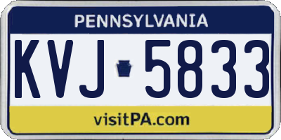 PA license plate KVJ5833