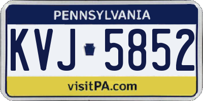 PA license plate KVJ5852
