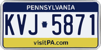 PA license plate KVJ5871