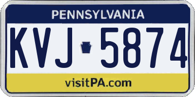 PA license plate KVJ5874