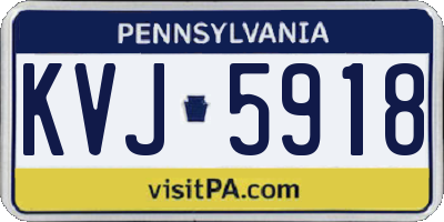 PA license plate KVJ5918