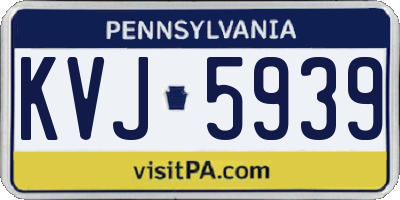 PA license plate KVJ5939