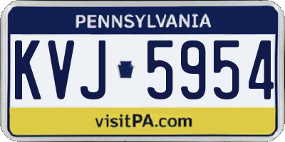PA license plate KVJ5954