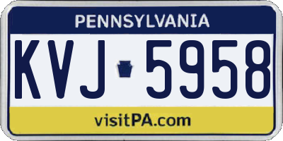 PA license plate KVJ5958