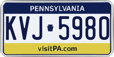 PA license plate KVJ5980