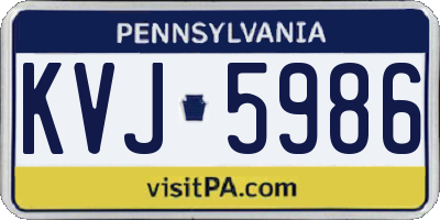 PA license plate KVJ5986