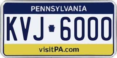 PA license plate KVJ6000