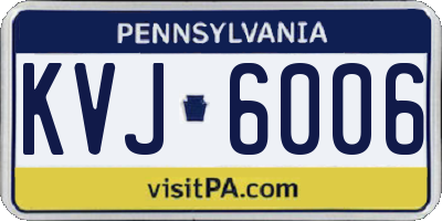 PA license plate KVJ6006