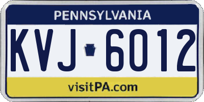 PA license plate KVJ6012