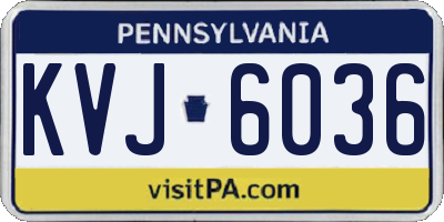 PA license plate KVJ6036