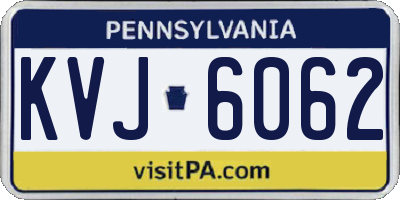 PA license plate KVJ6062