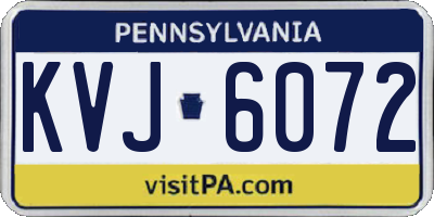 PA license plate KVJ6072