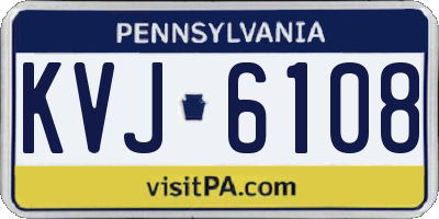 PA license plate KVJ6108