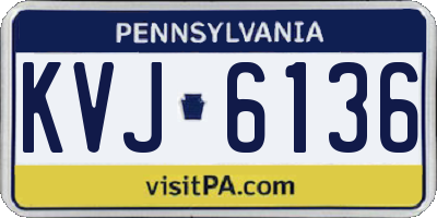 PA license plate KVJ6136