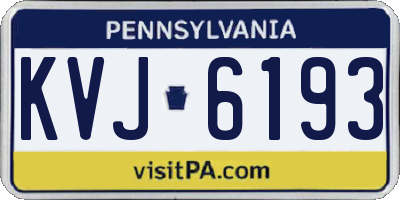 PA license plate KVJ6193
