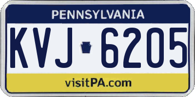 PA license plate KVJ6205