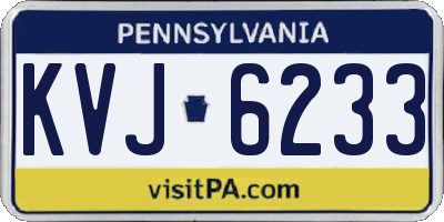PA license plate KVJ6233