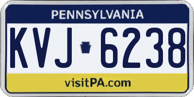 PA license plate KVJ6238