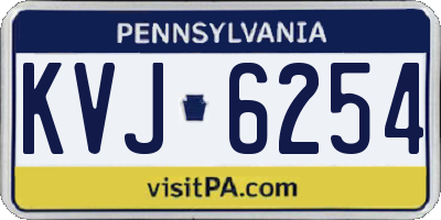 PA license plate KVJ6254
