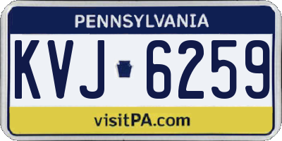 PA license plate KVJ6259